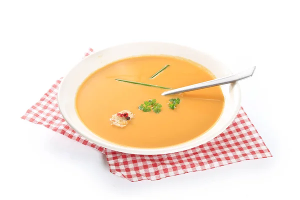 vegetable soup on white background