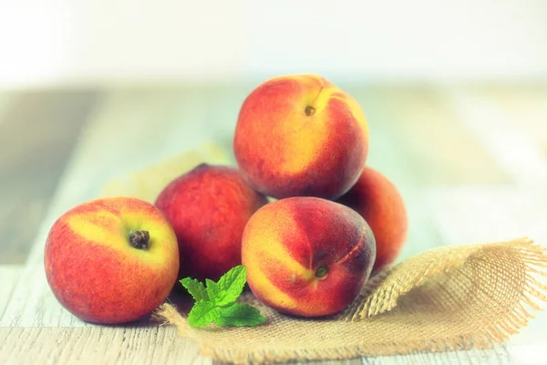 Ripe Peaches Old Background — Stock Photo, Image