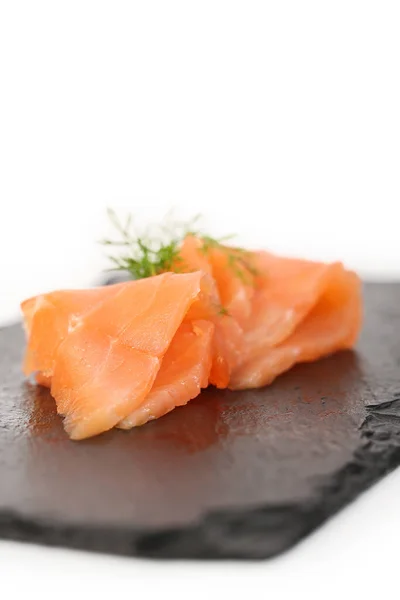 Slice Smoked Salmon White Background — Stock Photo, Image