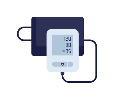 Blood pressure infographic. Vector flat modern illustration. Pressure monitor tool isolated on white background. Design for healthcare, cardiology.