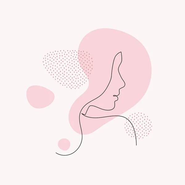 Concept Beauté Féminine Illustration Moderne Vectorielle Une Ligne Avatar Profil — Image vectorielle