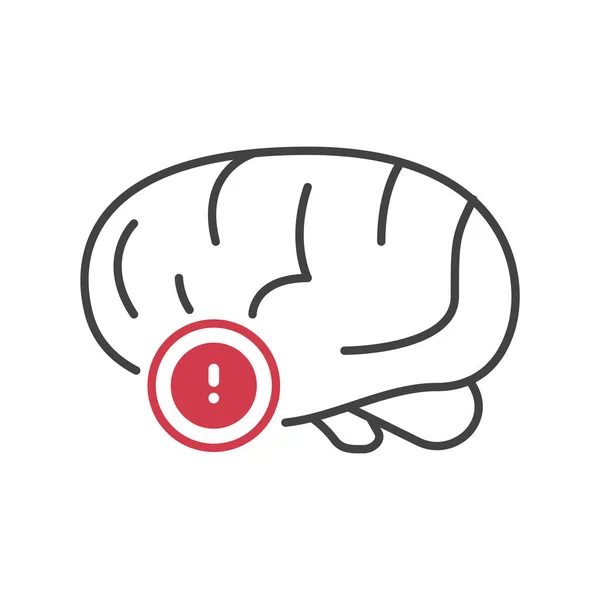 概要スタイルヘルスケアUiアイコンコレクション 人間の臓器疾患の概念 ベクトル線形イラスト 脳神経系の解剖学的シンボル 感嘆符 医療用設計要素 — ストックベクタ
