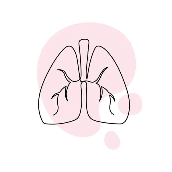 Healthcare One Line Konzept Lineare Darstellung Des Vektor Gesundheitswesens Lungen — Stockvektor