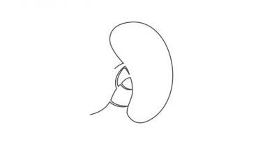 Animasyon taslak simgesi. Sağlık hizmeti vücut parçası koleksiyonu. Dalak iç organ sembolü. Beyaz arkaplanda alfa kanallı siyah renk. Basit bir açıklama ve yok oluş animasyonu.