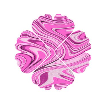 Abstract painting in pink tone acrylic in the shape of a flower. Handmade. Acrylic painting with shades of pink. Modern Art.