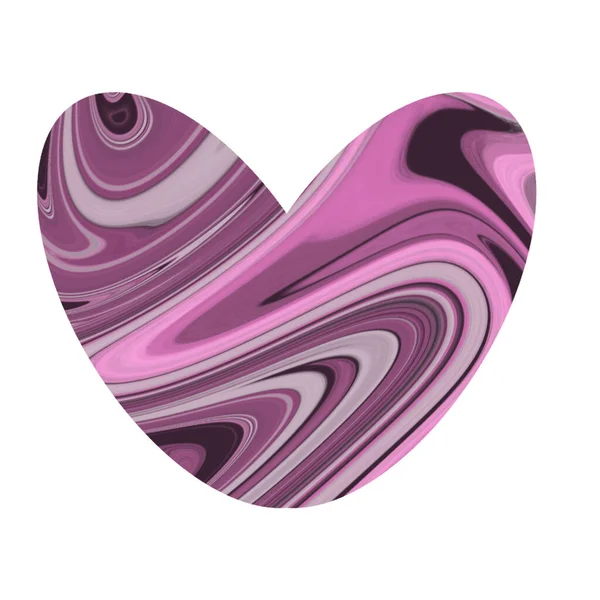 心臓の形をしたピンク色のトーンアクリルで抽象画 手作りだ ピンクの色合いでアクリル絵具 バレンタインデー 現代美術 — ストック写真
