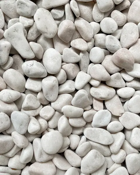 Белая Гладкая Галька Натуральные Камни Фон — стоковое фото