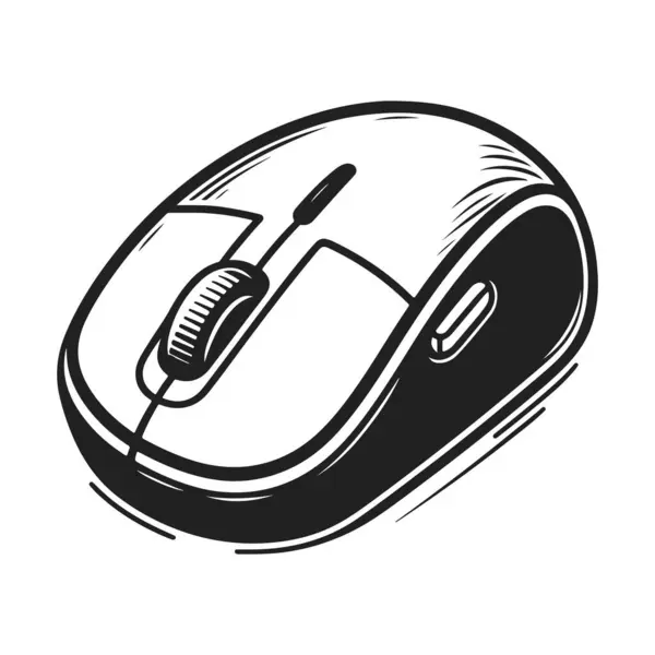 Mouse Del Computer Isolato Sfondo Bianco Illustrazione Vettoriale — Vettoriale Stock