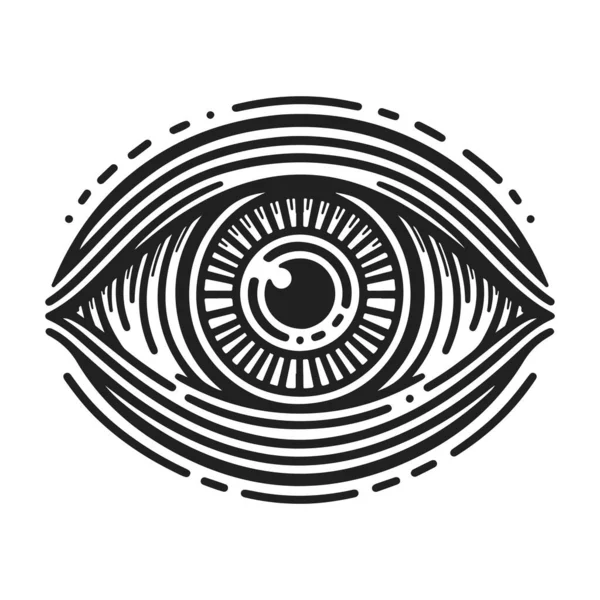 Στυλιζαρισμένο Μάτι Λευκό Φόντο Εικονογράφηση Διανύσματος — Διανυσματικό Αρχείο