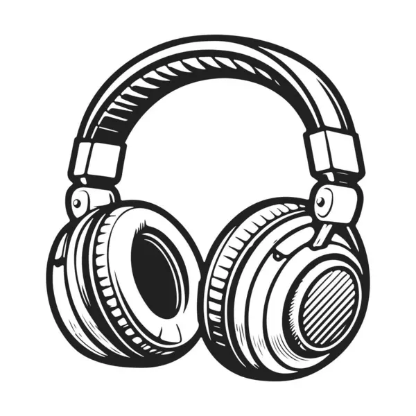 Ασύρματα Ακουστικά Λευκό Φόντο Εικονογράφηση Διανύσματος — Διανυσματικό Αρχείο