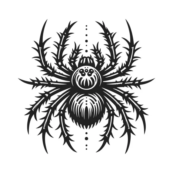 Δηλητηριώδης Αράχνη Λευκό Φόντο Εικονογράφηση Διανύσματος — Διανυσματικό Αρχείο
