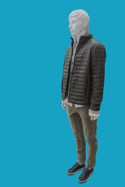 Voller Länge Bild Einer Männlichen Schaufensterpuppe Tragen Modische Kleidung Isoliert — Stockfoto