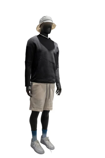 Imagem Comprimento Total Manequim Exibição Masculino Usando Roupas Casuais Isoladas — Fotografia de Stock