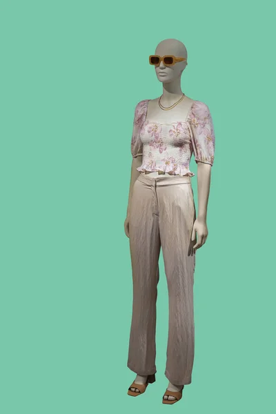 Image Pleine Longueur Mannequin Affichage Féminin Portant Des Vêtements Mode — Photo
