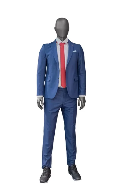 Full Length Image Male Display Mannequin Wearing Fashionable Blue Suit — Stock Photo, Image