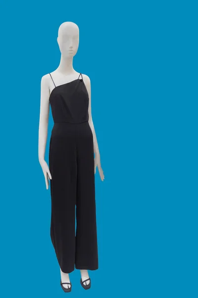Full Length Image Female Display Mannequin Wearing Black Overalls Isolated — Stock Photo, Image