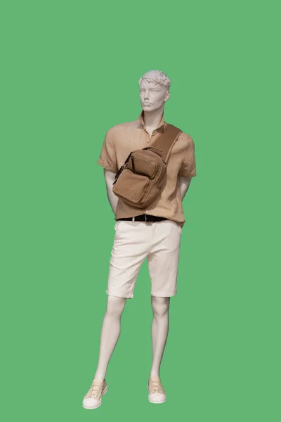 Full Length Image Male Display Mannequin Wearing Short Sleeve Button — Stock Photo, Image