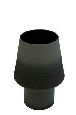 Beyaz arkaplanda izole edilmiş boş gri seramik vazo