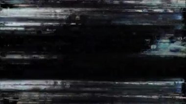 VHS Analog Özet Dijital Animasyonu. Eski televizyon. Arıza Hatası Görüntü Hasarı