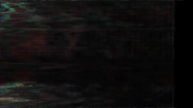 VHS Analog Özet Dijital Animasyonu. Eski televizyon. Arıza Hatası Görüntü Hasarı