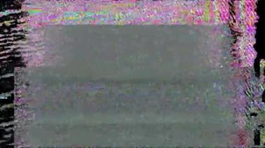 VHS Analog Özet Dijital Animasyonu. Eski televizyon. Arıza Hatası Görüntü Hasarı