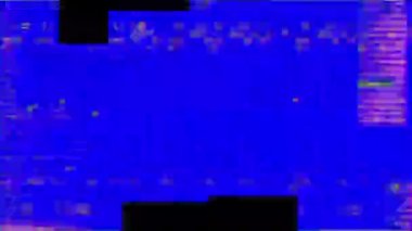 VHS Analog Özet Dijital Animasyonu. Eski televizyon. Arıza Hatası Görüntü Hasarı
