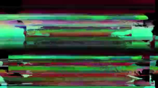 Vhs Glitches Analogowe Streszczenie Animacji Cyfrowej Stara Telewizja Błąd Błędu — Wideo stockowe
