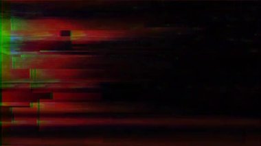 VHS Analog Özet Dijital Animasyonu. Eski televizyon. Arıza Hatası Görüntü Hasarı