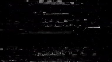 Siyah arka planda eski arızalar ve parazit sesleri. TV Gürültüsü Görüntüsü