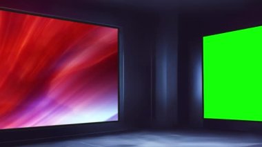 Etkileşimli Sanal TV Stüdyosu: Dinamik Çokluortam Sunumu için Büyüleyici Set. Etkileyici Yayın İçeriği için Kusursuz Sanal Haber Stüdyosu Ekran Döngüsü         