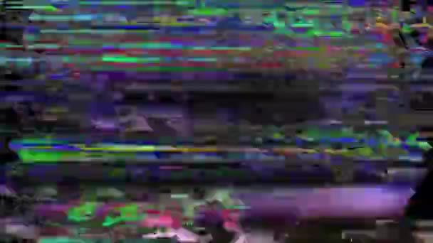 Vhs Glitches Analog Abstract Digital Animation Viejo Televisor Error Fallo — Vídeo de stock