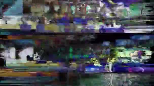 Vhs Glitches Analog Abstract Animação Digital Televisão Antiga Erro Falha — Vídeo de Stock