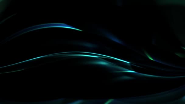 Тёмный Фон Многоцветных Неоновых Полос Плавающих Поверхности — стоковое видео