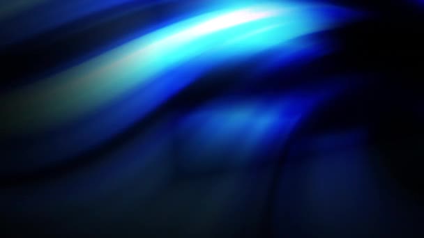 Coloridos Hilos Azules Reales Sin Forma Soplando Sobre Fondo Oscuro — Vídeo de stock