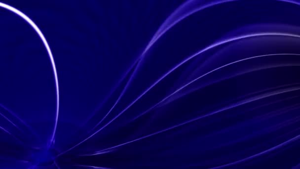 Abstrakte Neonweiße Wellen Blauer Hintergrund — Stockvideo