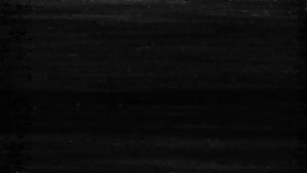 黑色背景上的老字号和静态噪音 电视噪音录影 — 图库视频影像