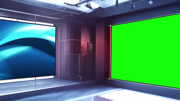 高品質の3D仮想テレビスタジオでビデオワークフローを変換 — ストック動画