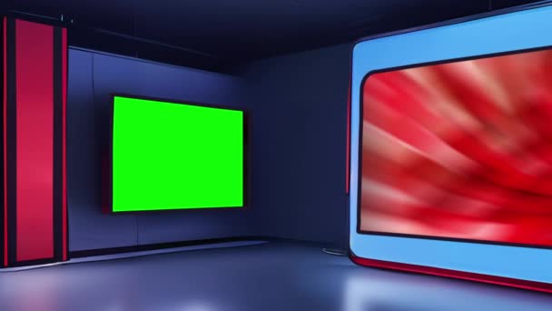 Puterea Seturilor Studio Virtuale Pentru Transmisiile Dvs Știri — Videoclip de stoc