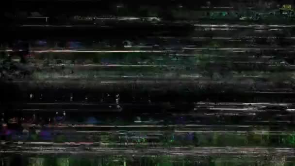 Staré Závady Statický Hluk Černém Pozadí Televizní Záznam Šumu — Stock video