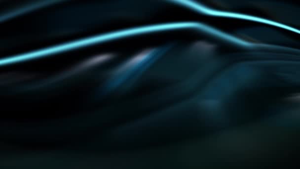 深蓝色抽象背景的弯曲蓝色条纹 — 图库视频影像