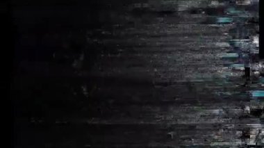 Siyah arka planda eski arızalar ve parazit sesleri. TV Gürültüsü Görüntüsü