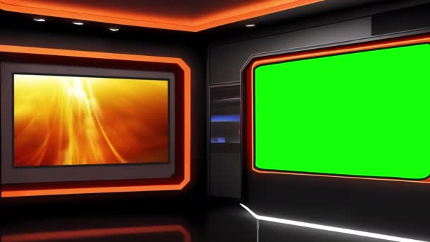 Virtual Studio Sets Future News Production Efficiency — Stock video