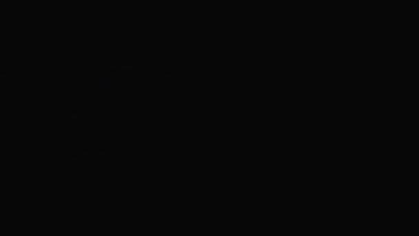 Старий Ретро Квадратний Телевізор Зеленому Жовтому Неоновому Фоні Екран Пульсаціями — стокове відео