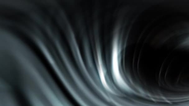 Черно Белое Изображение Белые Круговые Полосы Темном Туннеле — стоковое видео