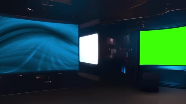 创新的高科技图形虚拟电视演播室 — 图库视频影像