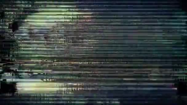 Vieux Picotements Bruit Statique Sur Fond Noir Vidéo Bruit Télévision — Video