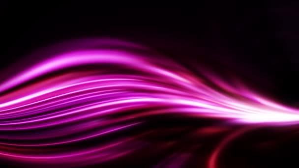 Dark Background Beautiful Pink Swoosh Shape Circling Effect Animation — Stock video