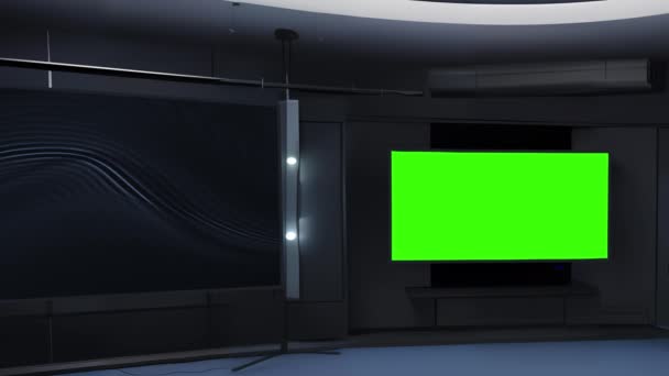 インタラクティブ要素を備えた未来的な3D仮想スタジオ — ストック動画