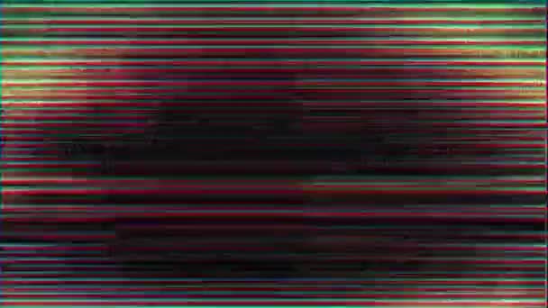 Stare Usterki Szum Statyczny Czarnym Tle Nagranie Telewizyjne Hałasu — Wideo stockowe