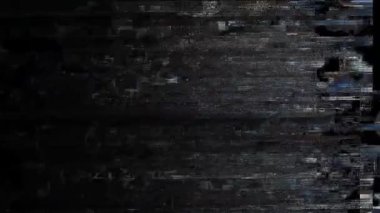 Siyah arka planda eski arızalar ve parazit sesleri. TV Gürültüsü Görüntüsü